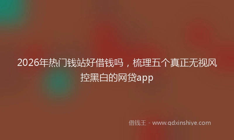 2026年热门钱站好借钱吗,梳理五个真正无视风控黑白的网贷app
