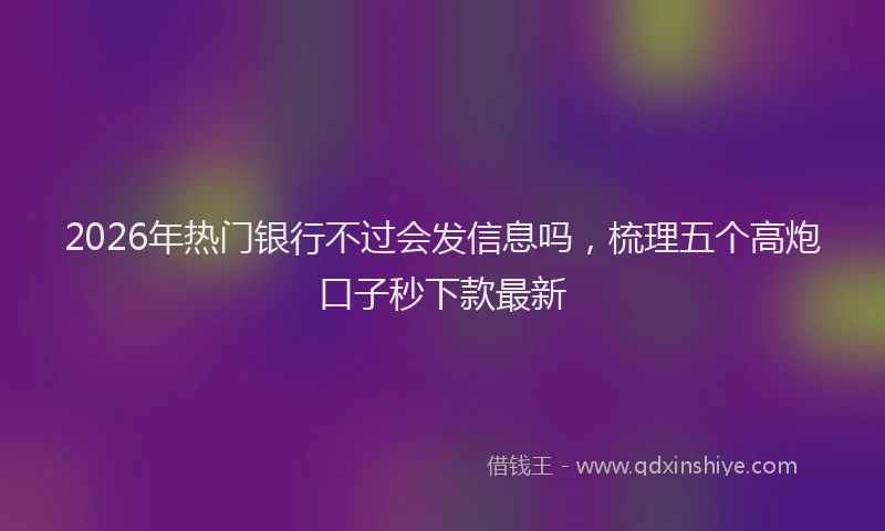 2026年热门银行不过会发信息吗,梳理五个高炮口子秒下款最新