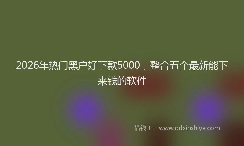 2026年热门黑户好下款5000，整合五个最新能下来钱的软件