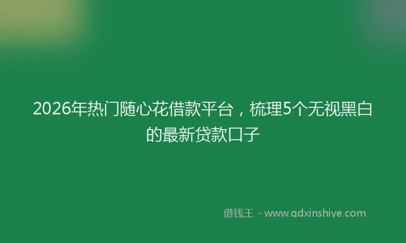 2026年热门随心花借款平台，梳理5个无视黑白的最新贷款口子