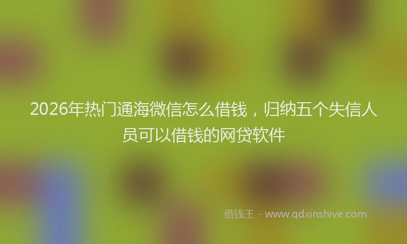 2026年热门通海微信怎么借钱,归纳五个失信人员可以借钱的网贷软件