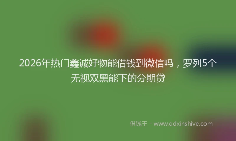 2026年热门鑫诚好物能借钱到微信吗,罗列5个无视双黑能下的分期贷
