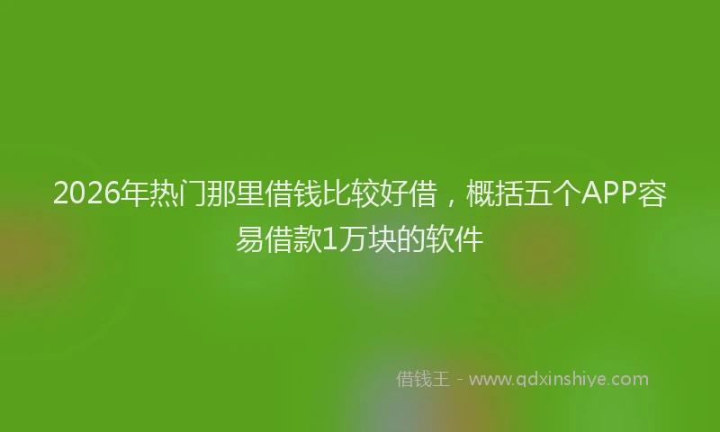 2026年热门那里借钱比较好借，概括五个APP容易借款1万块的软件