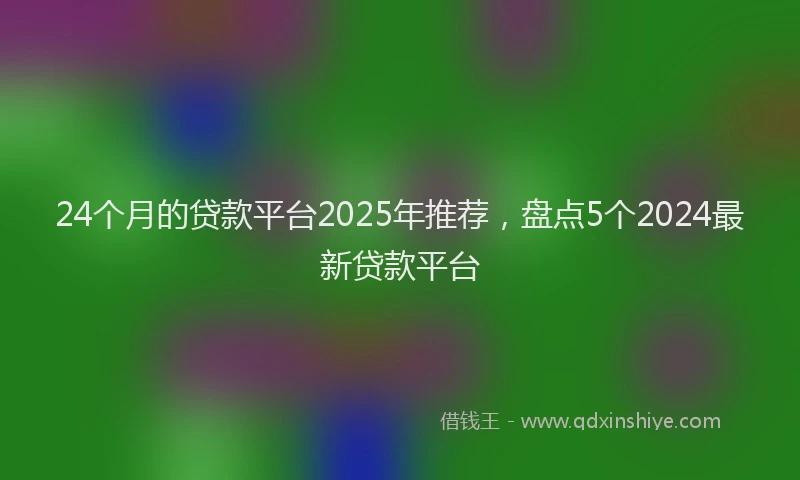 24个月的贷款平台2025年推荐，盘点5个2024最新贷款平台