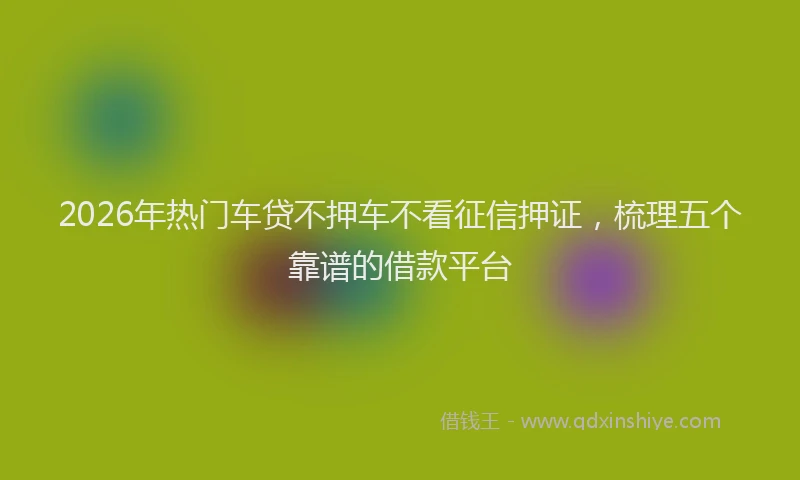 2026年热门车贷不押车不看征信押证，梳理五个靠谱的借款平台