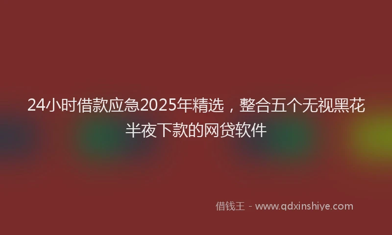 24小时借款应急2025年精选,整合五个无视黑花半夜下款的网贷软件