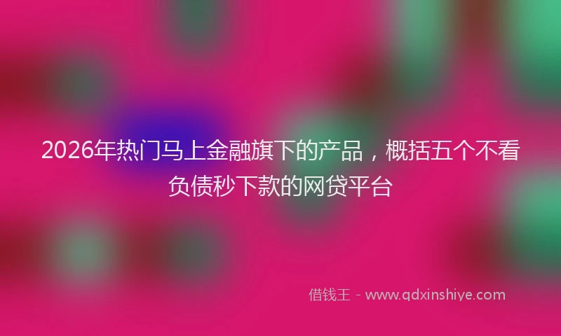 2026年热门马上金融旗下的产品,概括五个不看负债秒下款的网贷平台