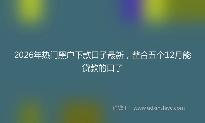2026年热门黑户下款口子最新,整合五个12月能贷款的口子