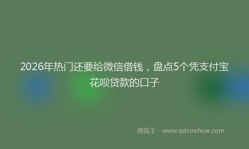 2026年热门还要给微信借钱，盘点5个凭支付宝花呗贷款的口子