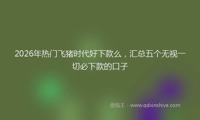 2026年热门飞猪时代好下款么，汇总五个无视一切必下款的口子