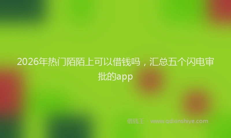 2026年热门陌陌上可以借钱吗,汇总五个闪电审批的app