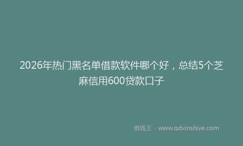 2026年热门黑名单借款软件哪个好，总结5个芝麻信用600贷款口子