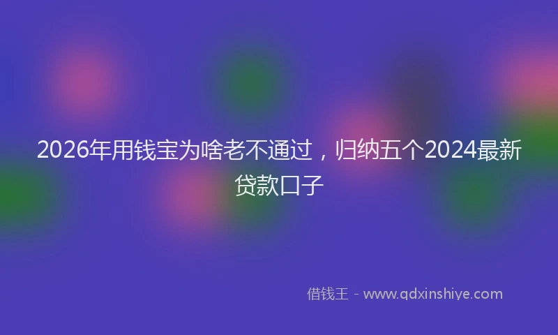 2026年用钱宝为啥老不通过，归纳五个2024最新贷款口子