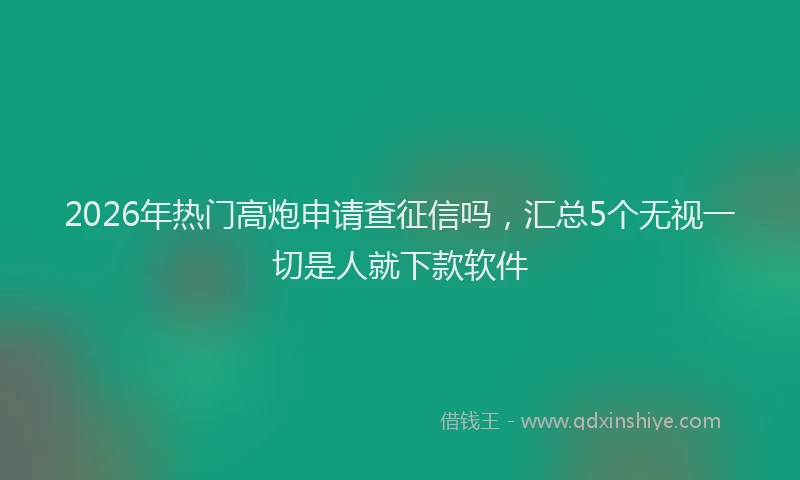 2026年热门高炮申请查征信吗，汇总5个无视一切是人就下款软件