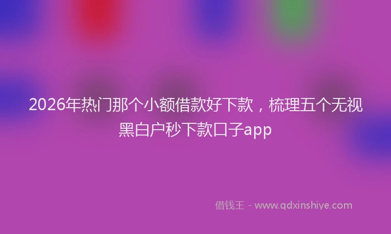 2026年热门那个小额借款好下款，梳理五个无视黑白户秒下款口子app