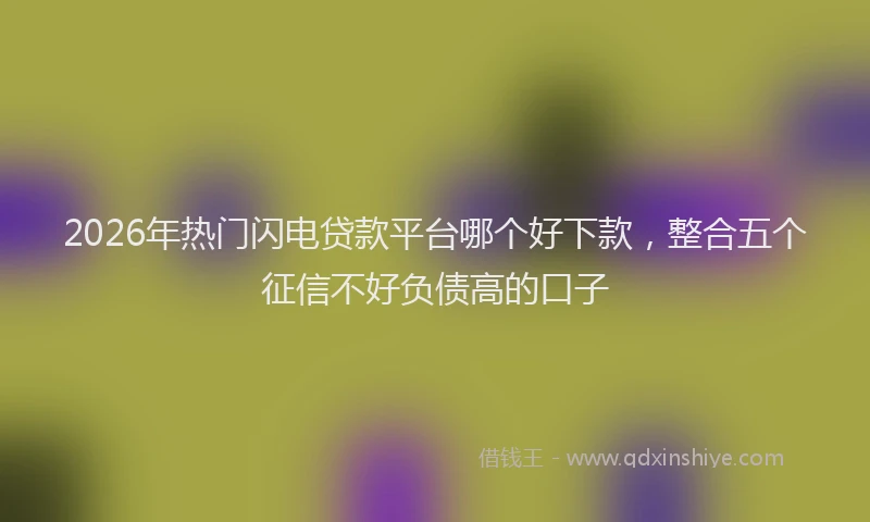 2026年热门闪电贷款平台哪个好下款，整合五个征信不好负债高的口子