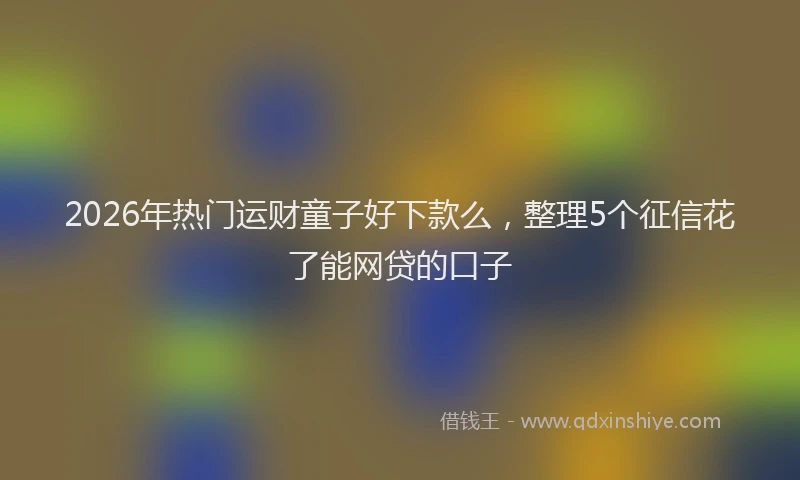 2026年热门运财童子好下款么，整理5个征信花了能网贷的口子