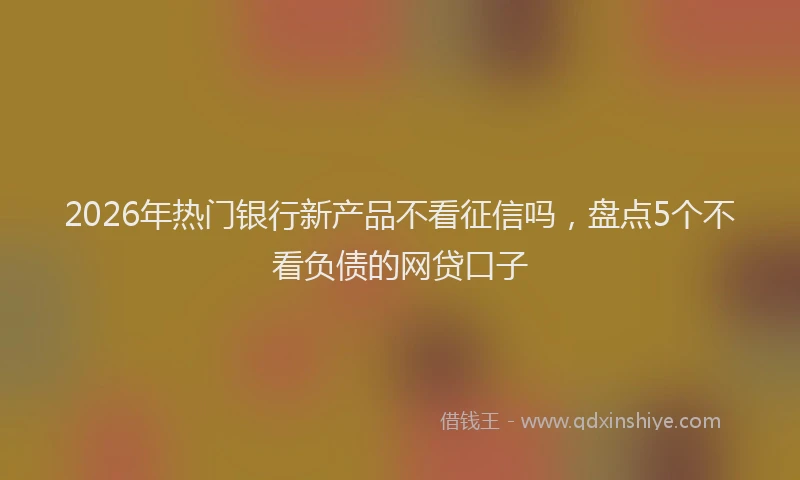 2026年热门银行新产品不看征信吗，盘点5个不看负债的网贷口子
