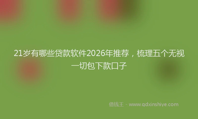 21岁有哪些贷款软件2026年推荐，梳理五个无视一切包下款口子