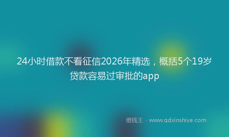 24小时借款不看征信2026年精选，概括5个19岁贷款容易过审批的app