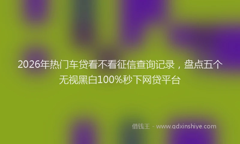 2026年热门车贷看不看征信查询记录,盘点五个无视黑白100%秒下网贷平台