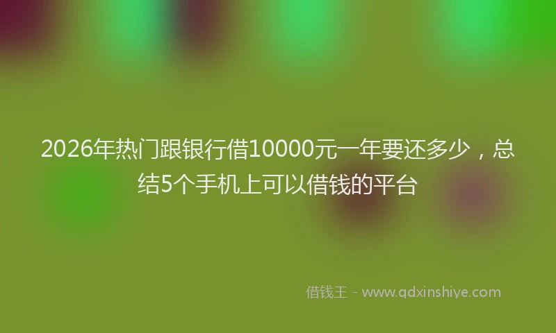 2026年热门跟银行借10000元一年要还多少,总结5个手机上可以借钱的平台