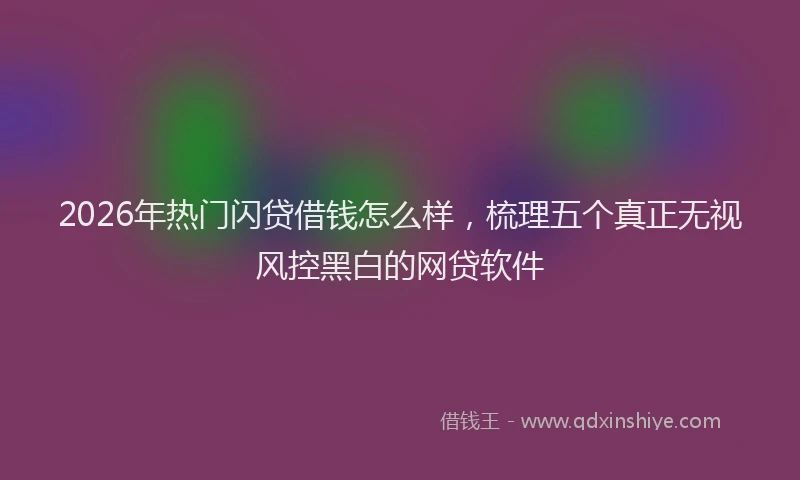 2026年热门闪贷借钱怎么样，梳理五个真正无视风控黑白的网贷软件