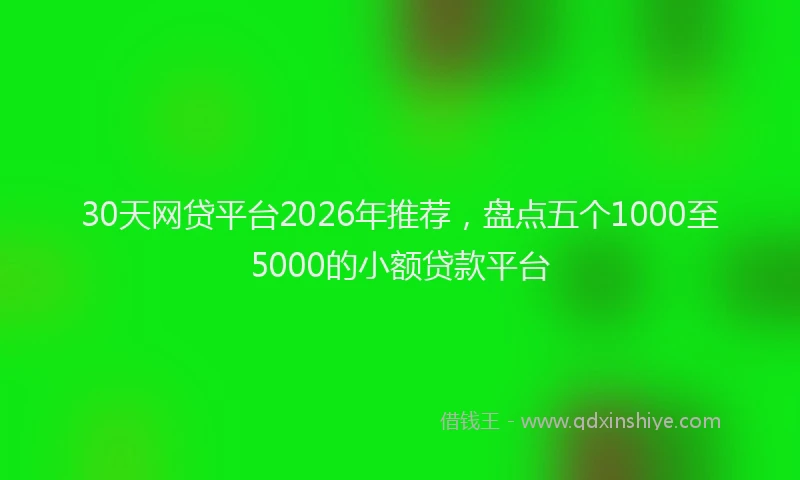 30天网贷平台2026年推荐，盘点五个1000至5000的小额贷款平台