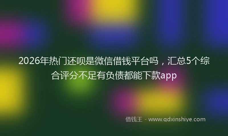 2026年热门还呗是微信借钱平台吗，汇总5个综合评分不足有负债都能下款app