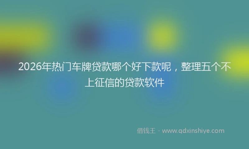 2026年热门车牌贷款哪个好下款呢，整理五个不上征信的贷款软件