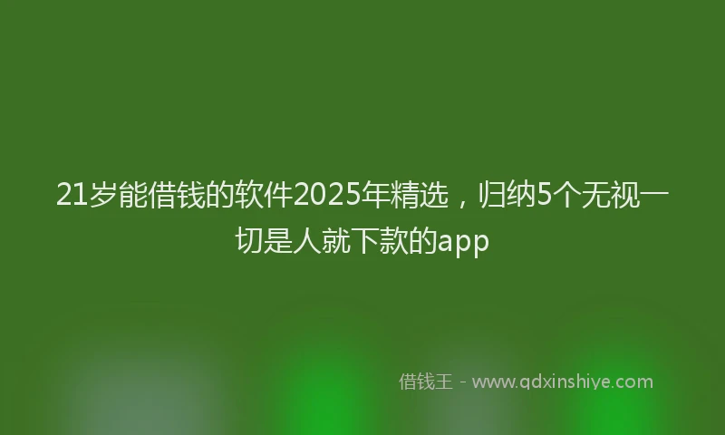 21岁能借钱的软件2025年精选,归纳5个无视一切是人就下款的app