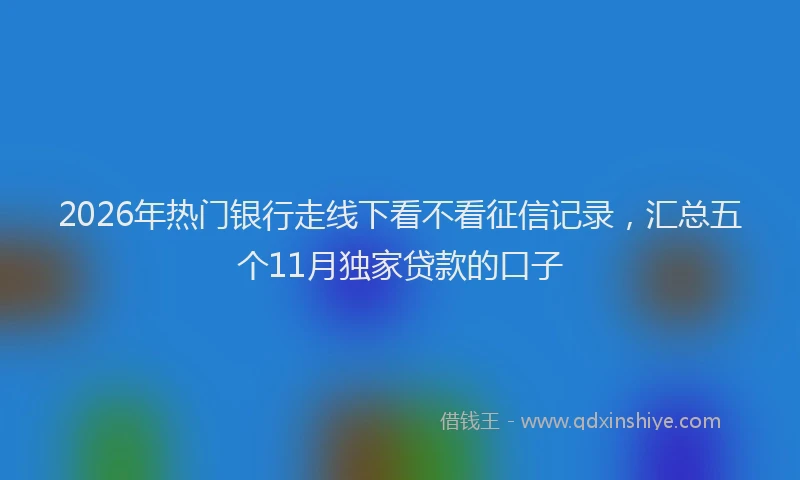 2026年热门银行走线下看不看征信记录，汇总五个11月独家贷款的口子