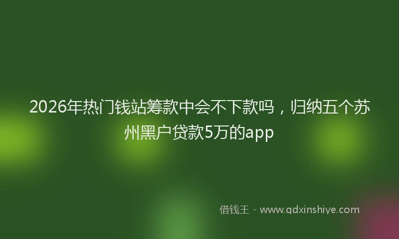 2026年热门钱站筹款中会不下款吗，归纳五个苏州黑户贷款5万的app