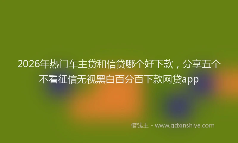 2026年热门车主贷和信贷哪个好下款,分享五个不看征信无视黑白百分百下款网贷app
