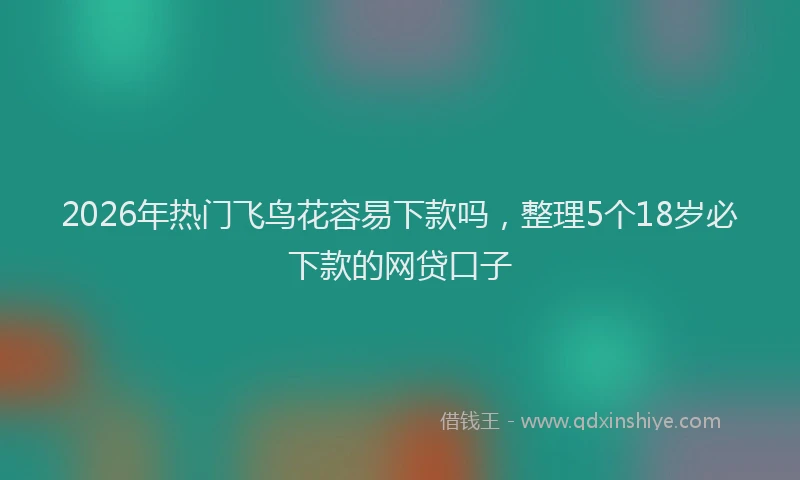2026年热门飞鸟花容易下款吗，整理5个18岁必下款的网贷口子