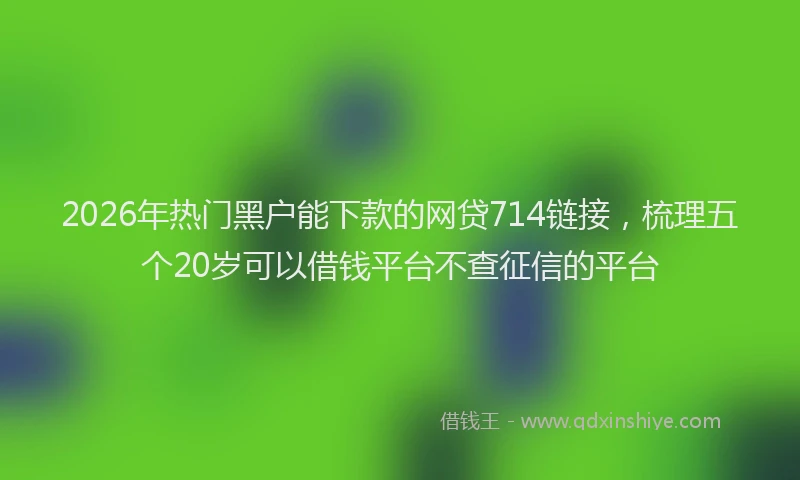 2026年热门黑户能下款的网贷714链接，梳理五个20岁可以借钱平台不查征信的平台
