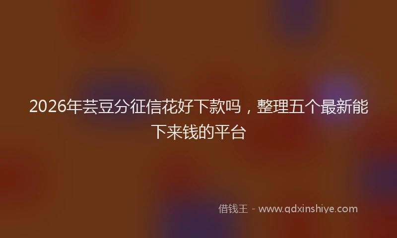 2026年芸豆分征信花好下款吗，整理五个最新能下来钱的平台