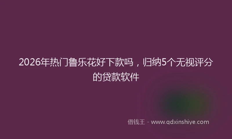 2026年热门鲁乐花好下款吗，归纳5个无视评分的贷款软件