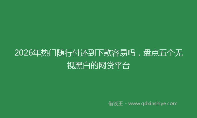 2026年热门随行付还到下款容易吗，盘点五个无视黑白的网贷平台