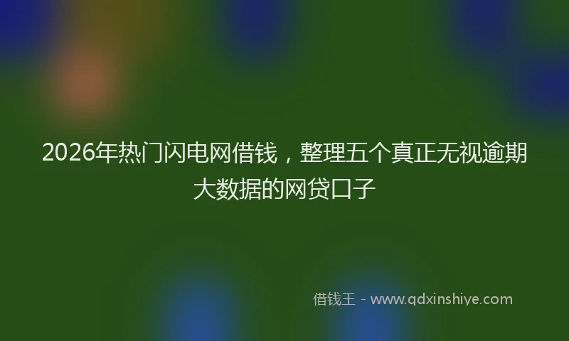 2026年热门闪电网借钱，整理五个真正无视逾期大数据的网贷口子