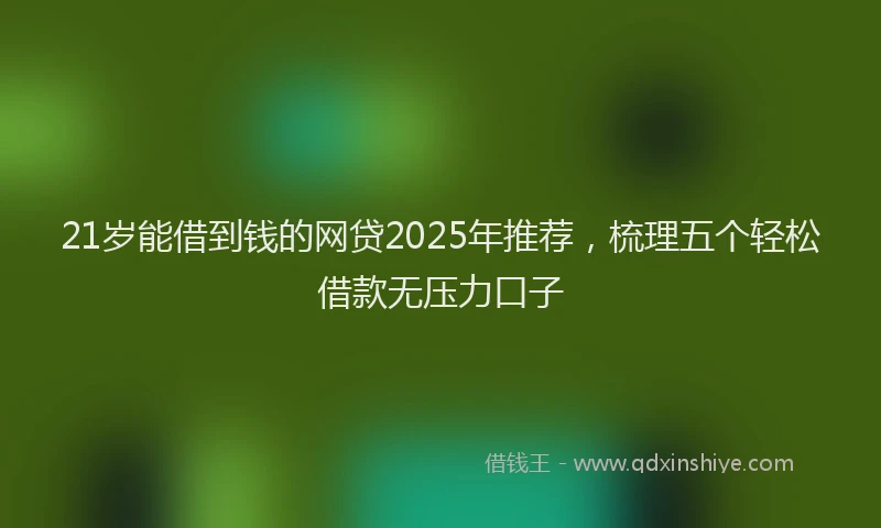 21岁能借到钱的网贷2025年推荐，梳理五个轻松借款无压力口子