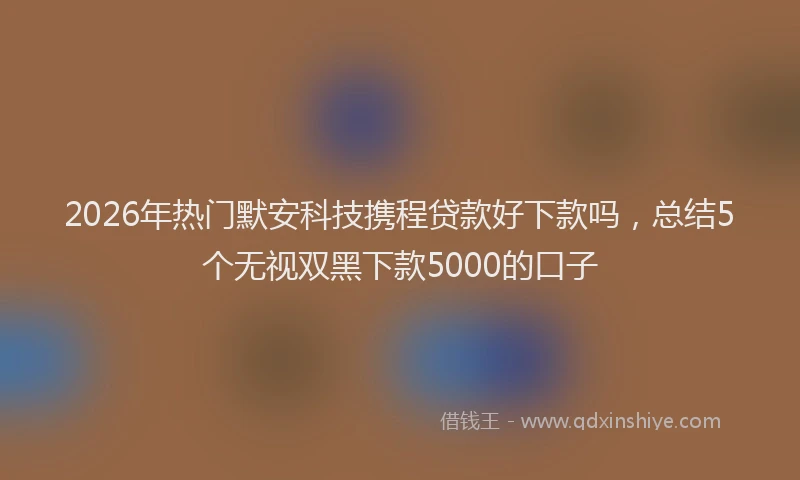 2026年热门默安科技携程贷款好下款吗，总结5个无视双黑下款5000的口子