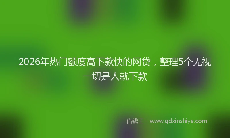 2026年热门额度高下款快的网贷，整理5个无视一切是人就下款