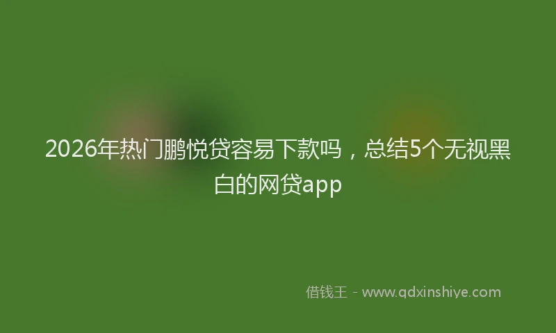 2026年热门鹏悦贷容易下款吗，总结5个无视黑白的网贷app