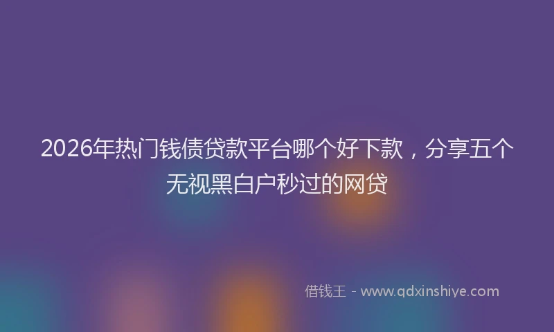 2026年热门钱债贷款平台哪个好下款，分享五个无视黑白户秒过的网贷