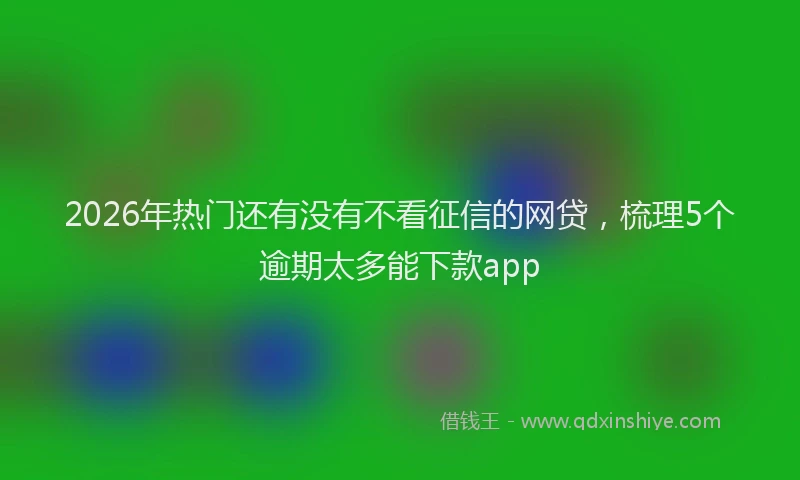 2026年热门还有没有不看征信的网贷，梳理5个逾期太多能下款app