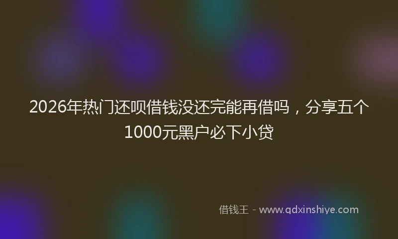 2026年热门还呗借钱没还完能再借吗，分享五个1000元黑户必下小贷