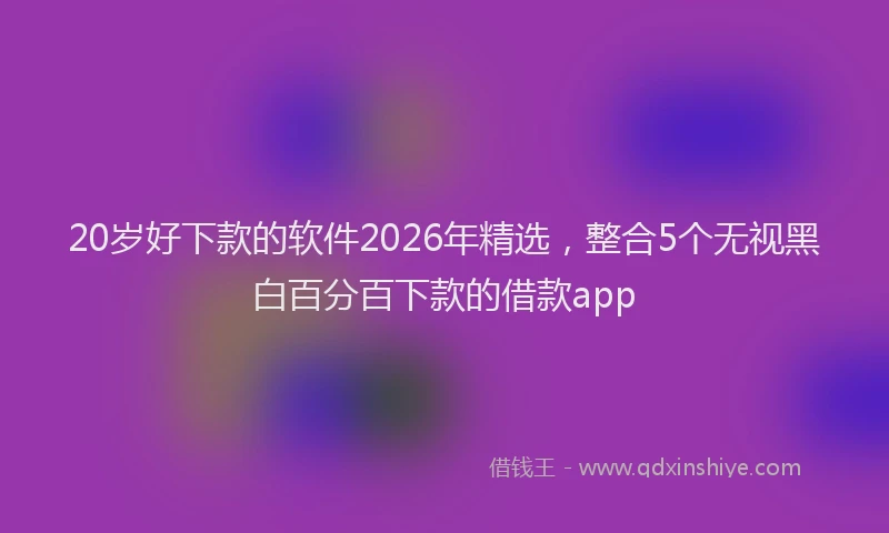 20岁好下款的软件2026年精选，整合5个无视黑白百分百下款的借款app