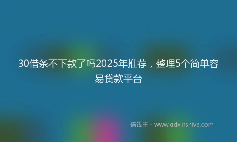 30借条不下款了吗2025年推荐，整理5个简单容易贷款平台