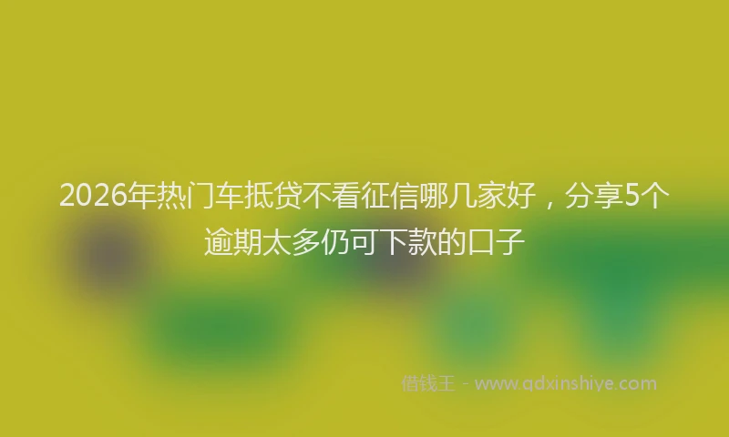 2026年热门车抵贷不看征信哪几家好，分享5个逾期太多仍可下款的口子